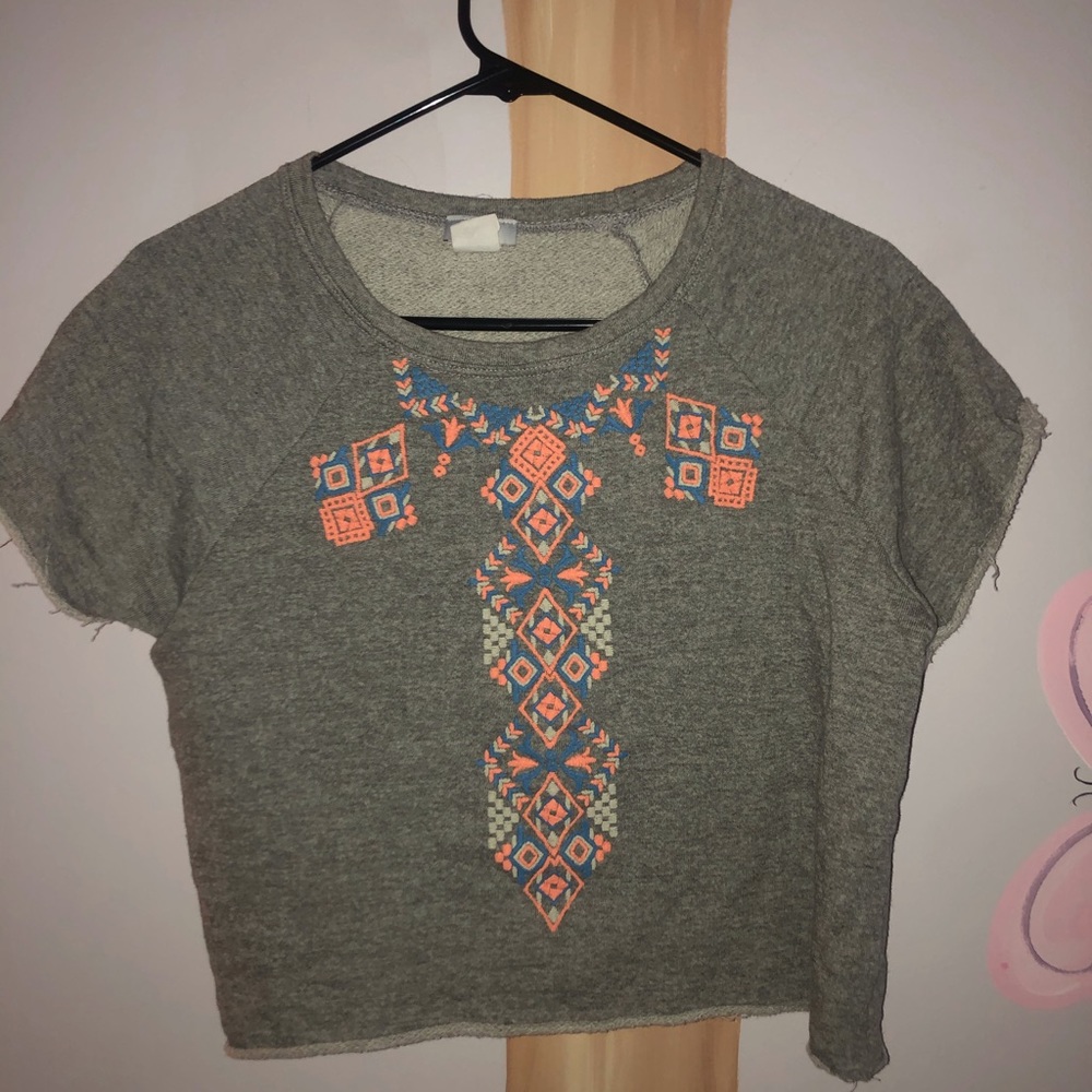 Tribal print crop top